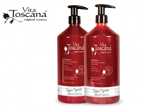 Vita Toscana - CILIEGIA - ČEREŠŇA. Šampón 1000ml. Prírodný a organický pigment.