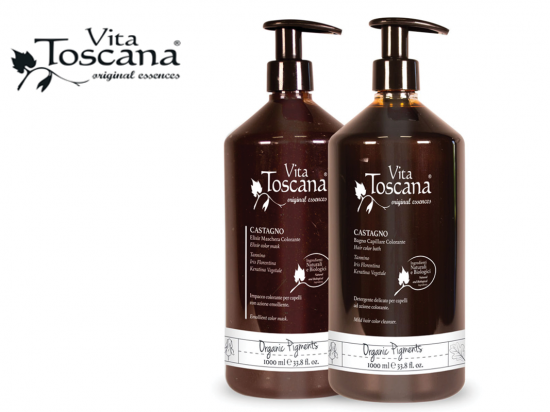 Vita Toscana - CASTAGNO - GAŠTAN. Šampón 1000ml. Prírodný a organický pigment.